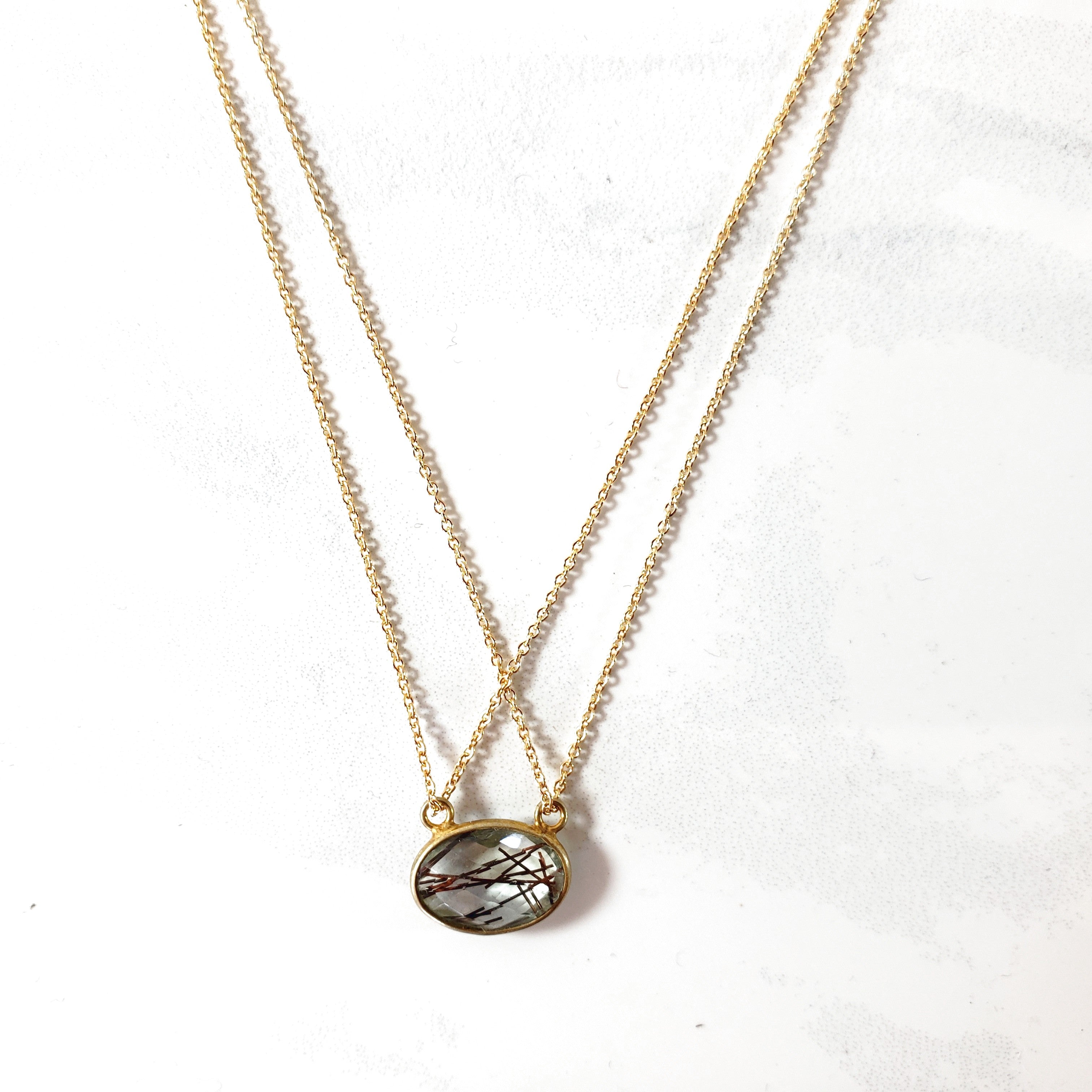 JONNA Double-Strap Necklace Mini 'Rutilated Quartz' – Boxwood